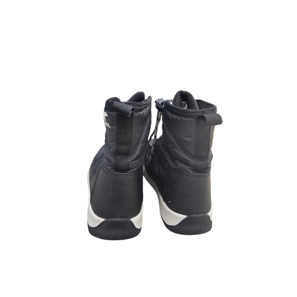 SOREL Whitney II Short Lace Waterproof Winter Boots Kids Size 1 Black Snow Warm